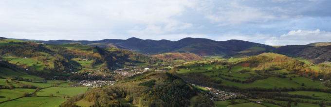 Chirk Valley from above - home to Middledale. Ingredient solutions and product supply for food manufacturers.